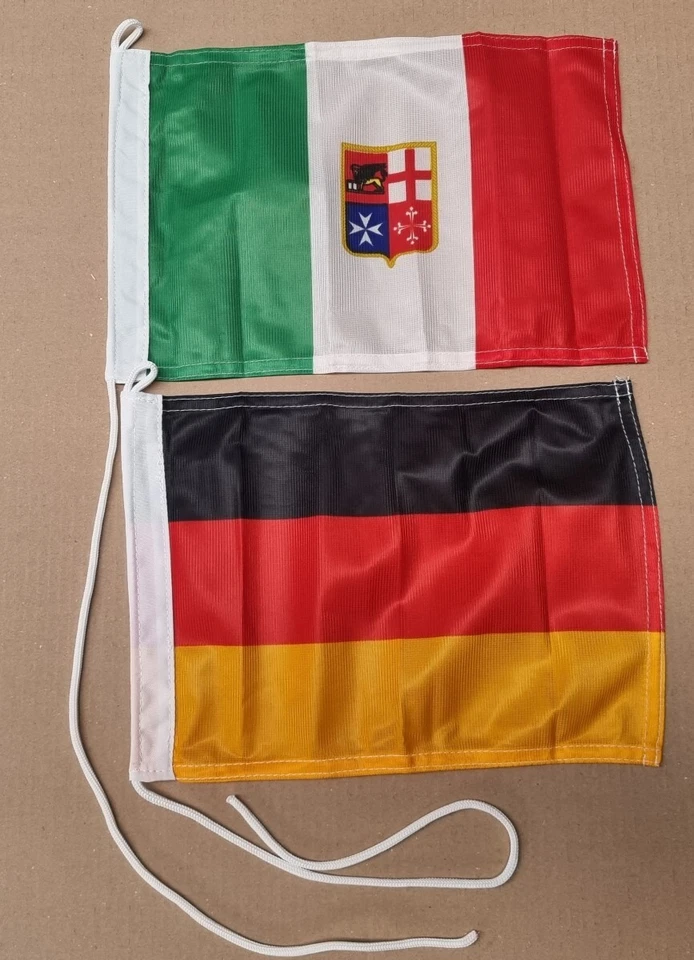 BOOTSKISTE 20 * 30 Flagge Deutschland Italien Gastland Länder Boot Bootsflagge Fahne BRD