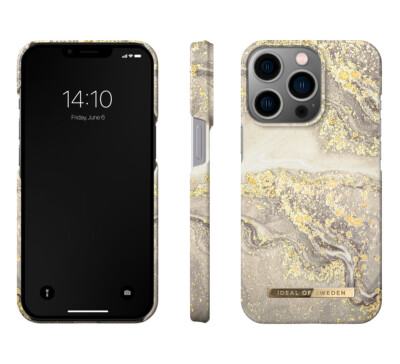 iDeal of Sweden iPhone 14 Pro Back Case Sparkle Greige Marble