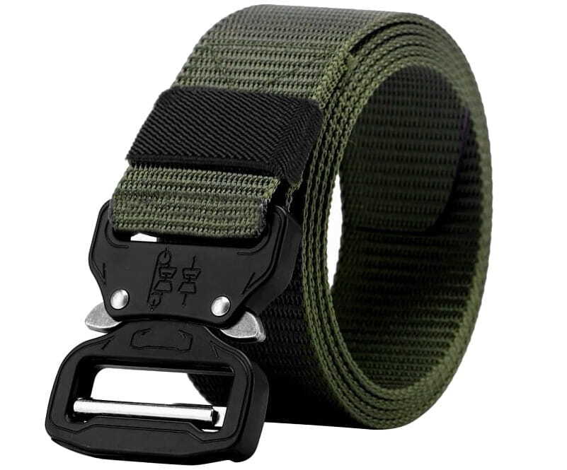 Vintage Canvas Hosengürtel – Militärstil, 4 Cm Breit, Bis 122 Cm Taillenumfang, In Schwarz Oder Olivgrün