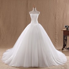 Simplicity Ball Gown Wedding Dresses Lace Tulle White/Ivory Bridal Gowns Custom
