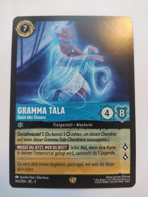 Disney Lorcana Karte Gramma Tala - Geist des Ozeans 3INK 143/204 Legendär DE