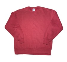 Vintage 1990s Jerzees Varsity Red Made In USA Blank Crewneck Sweatshirt Size L