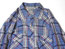 Vintage 80s Sears Western Wear Pearl Snap Shirt Multi Color Plaid Thin Cowboy