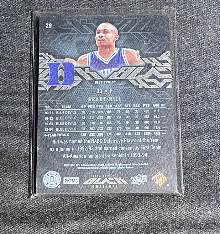 Grant Hill 2013 UD Black Basketball Base /175 SP - Image 2 of 2