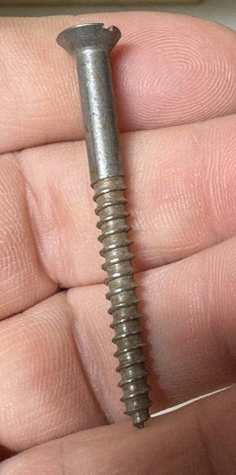 "Lote De Colección De 20 X 2"" Tornillos Madera Antiguos Ranurados Cabeza Plana Acero Antigua Tienda América" Foto 2 de 4