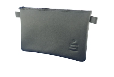 LITFAX Banktasche Geldtasche für A5 (ca. 23 x 16 cm) mit Reißverschluss - Kunstleder