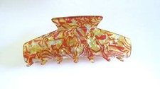 Magenta red yellow gold shimmering effect hair claw clamp clip