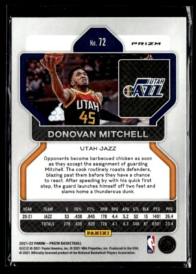 2021-22 Panini Prizm RWB Donovan Mitchell Utah Jazz #72 | eBay