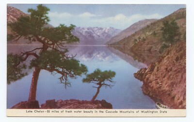 Lake Chelan Cascade Mountains Washington Postcard