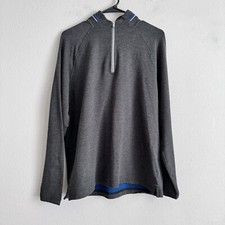 Johnnie-O 1/4 Zip Pullover Men Long Sleeve Blue Stretch Size M