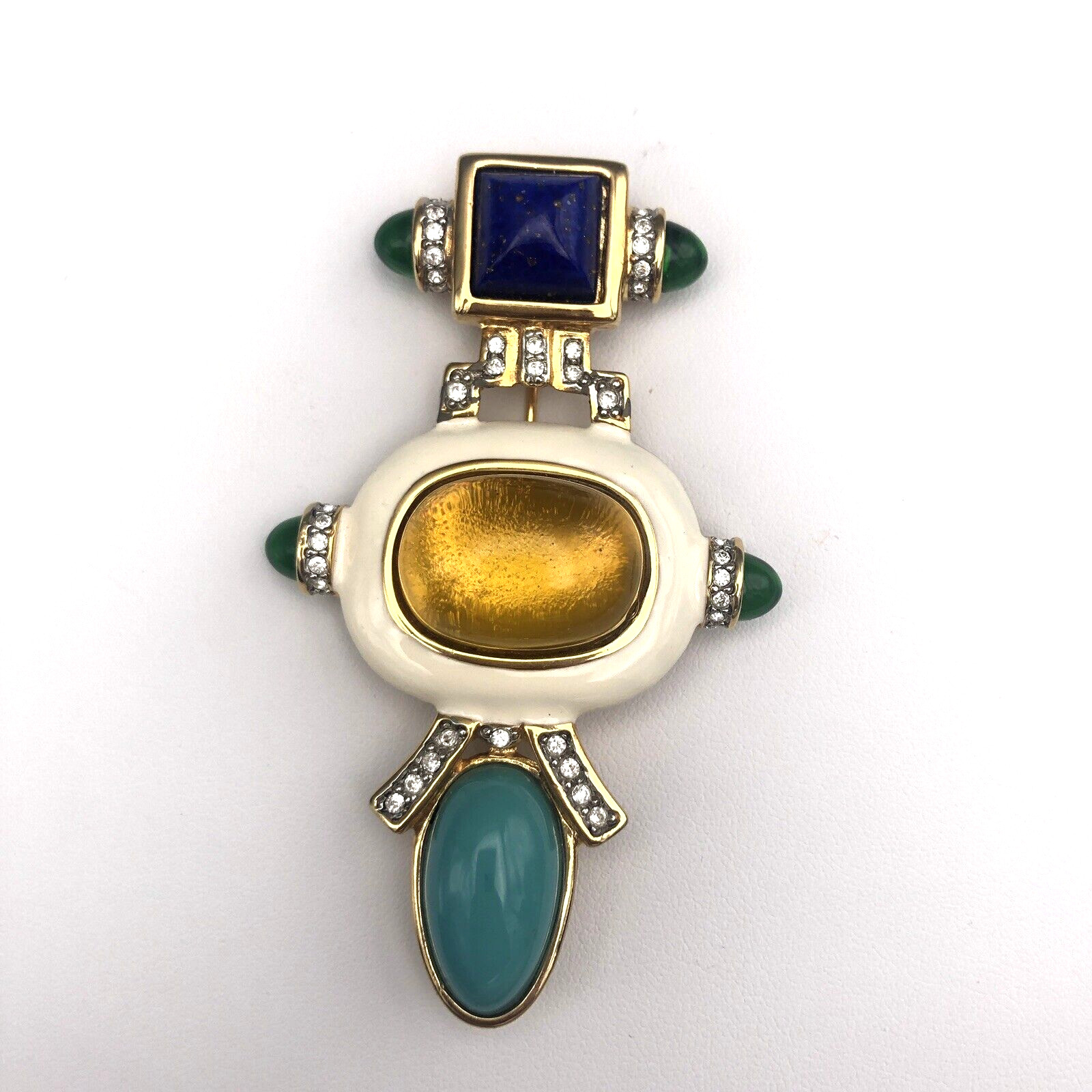 Vintage Kenneth Jay LANE KJL Brooch Gripoix Resin… - image 16