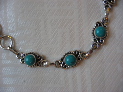 Pulsera Achara de Plata Tibetana de Amatista, Granate, Turquesa o Perla India - Imagen 12 de 12