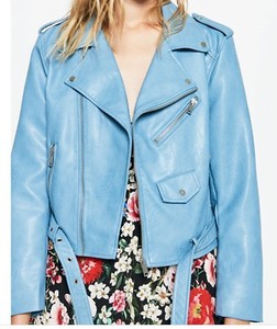 navy faux leather jacket