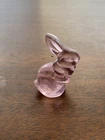 ADORABLE Small FENTON Light Pink Art Glass Bunny/Rabbit Figurine W/Label 2.75"H