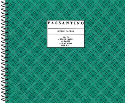 73. Spiral Book 6-Stave: Passantino Manuscript Paper (English) Paperback Book