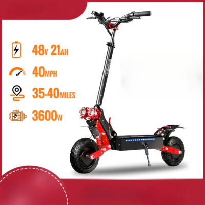 3600W Dual Motor Electric Scooter 11Inch Scooter 48V 21Ah Max mileage 31-37MILES