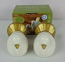 Fall Thanksgiving Harvest Turkey Salt and Pepper Set ~ Dash of That  ~ NIB