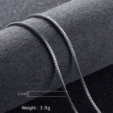 925 Silver Plated Box Chain Necklace Ring Lock Men's Women's Jewelry 16-24" New