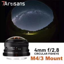 7Artisans 4mm F2.8 Fisheye Ultra Wide Angle Prime Lens for M4/3 M43 Mount Camera
