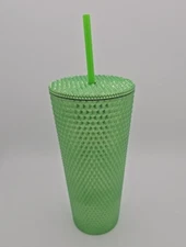 Modern Expressions Metallic Green 23.7oz Tumbler with Lid and Straw