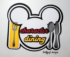 DISNEY CHARACTER DINING TITLE premade paper piecing scrapbook diecut piece album