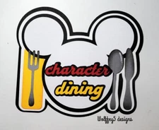 DISNEY CHARACTER DINING TITLE premade paper piecing scrapbook diecut piece album
