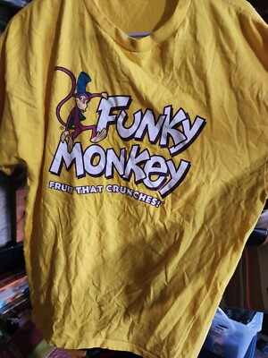 Funky Monkey Fruit That Crunches T Shirt Size Large Yellow