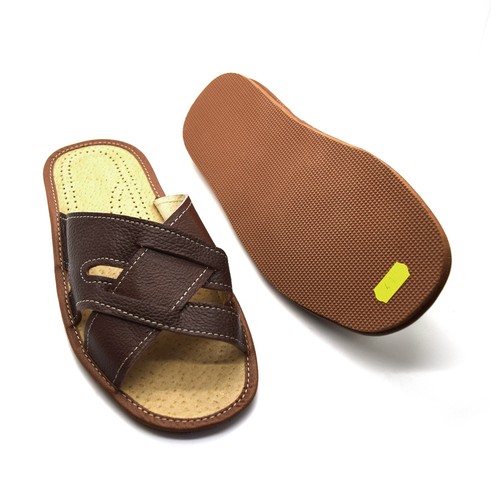 Mens Leather Slippers Slip On Shoes Size 6 7 8 9 10 11 12 UK Mules