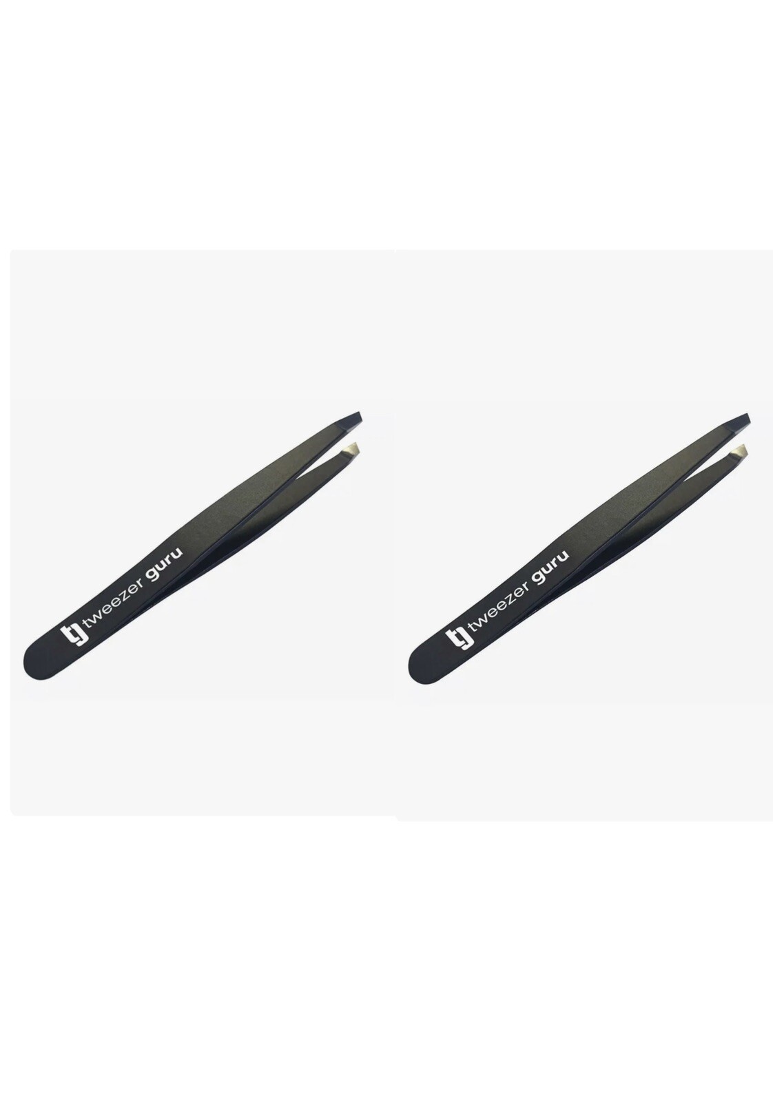 Set of 2 Slant Tweezers Tweezer Guru Professional Stainless Steel Slant Tip 646437322799 eBay