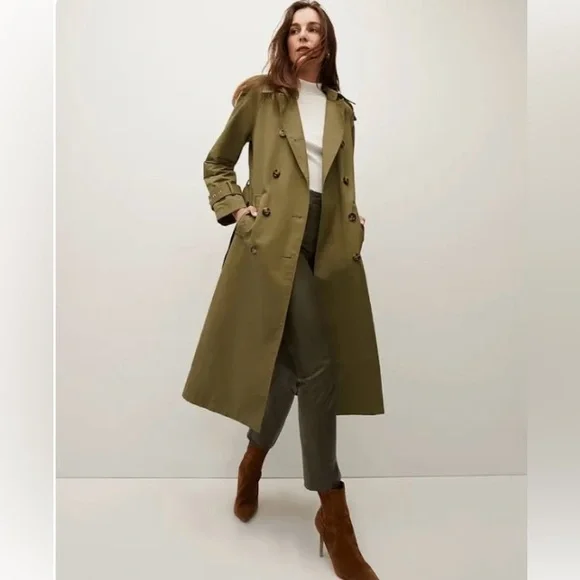 Veronica Beard Conneley Dickey Trench Coat Color Moss, Size XS (0-2), Ret  $898