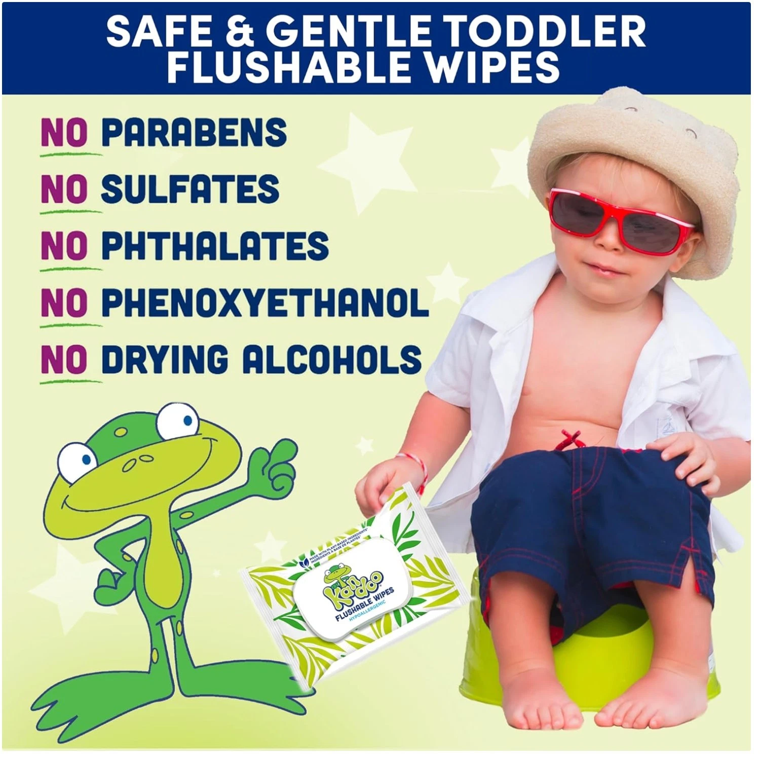 Flushable Wipes for Kids, Vitamin E Formula, 42ct x 12