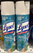 2- Lysol Spray Brand New Day Coconut Water Sea Minerals Scent 19 oz