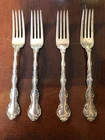4 Gorham STRASBOURG Sterling Silver Dinner Forks - Long Tines - 7-5/8"