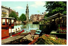 Postcard Netherlands Amsterdam - Floating flower-market of the Singel