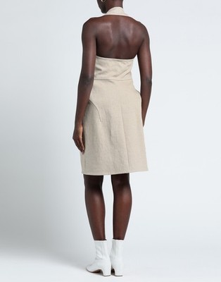 knee length dresses for ladies Linen-Viscose Midi Dress