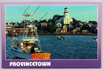 Postcard Provincetown MA Cape Cod Bay Yacht Boat Photo By Jim McElholm