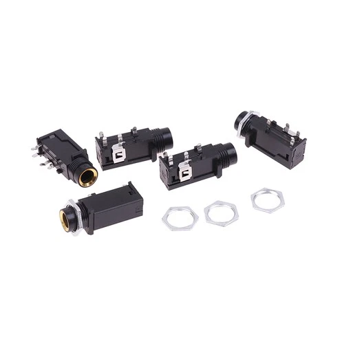 5PCS Audio Straight jack Connector Jack Stereo Dual Channel Microphone Socket