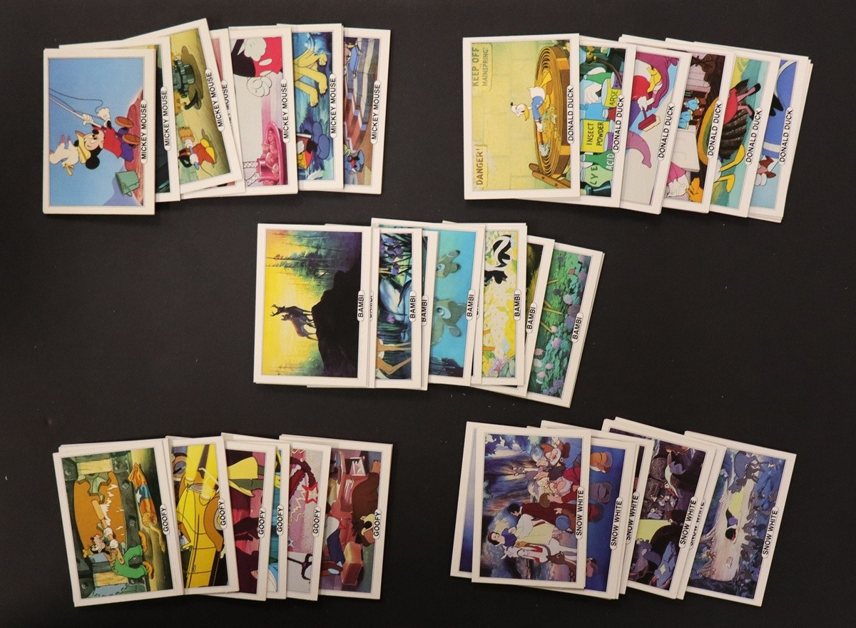 1982 Treat Hobby Walt Disney Trading Complete Card Sets 1-5 Series