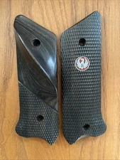 Ruger Mark II Wood Grey Rare Target Grips Checkered Red Medallion Grip Mark 2 RH