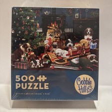 NEW/SEALED Cobble Hill 500 Pieces Christmas Puppies Jigsaw Puzzle