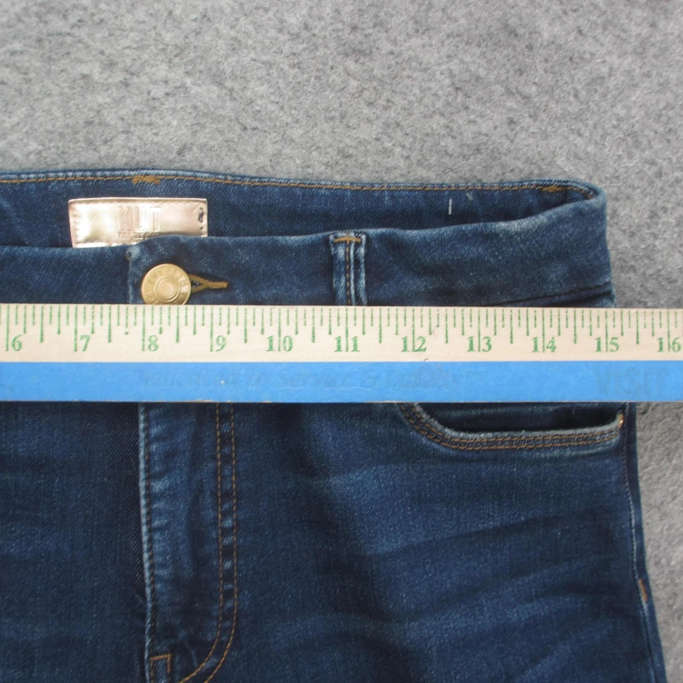 Pantalones de mezclilla KUT From The Kloth para mujer 4 azules Meg Fab Ab pierna ancha dobladillo crudo Foto 3 de 4