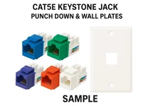 Mixed RJ45 Cat5e Keystone Jacks & Wall Plates Free shipping  Low price