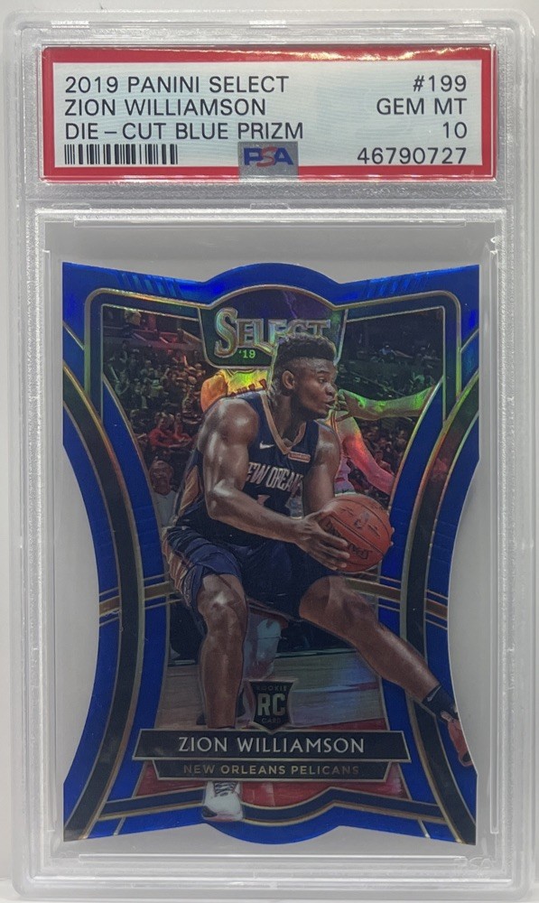 2019-20 Select Zion Williamson RC Blue Prizm Die Cut Premier #169/249 PSA 10 GEM