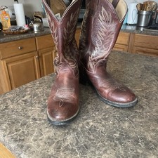 Double H Brown Leather 150 Work Western Cowboy Boots Men's 11 D Made in USA