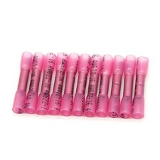 100pcs Red Heat Shrink Butt Connectors 22-16AWG Wire Splice Terminals Waterproof