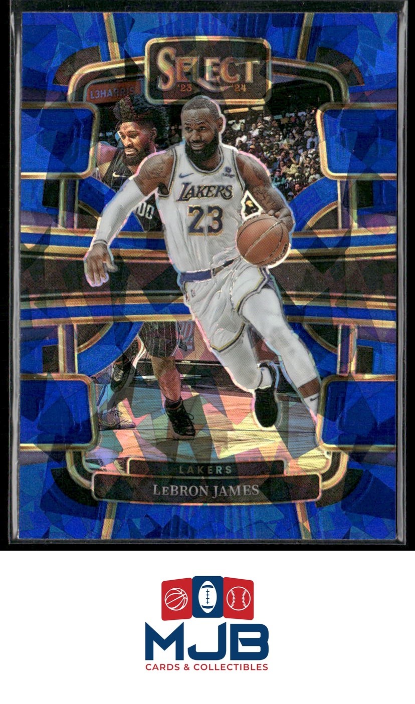 2021-22 Panini Select LeBron James Blue Cracked Ice Prizms #100