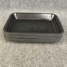 Lot of 12 Tablecraft 1079BK Black Mas Grande Plastic Restaurant Serving Baskets