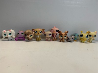 Littlest Pet Shop Hasbro LPS Mixed Lot Of 11 Figures - Birds, Cats, Dogs, Insect