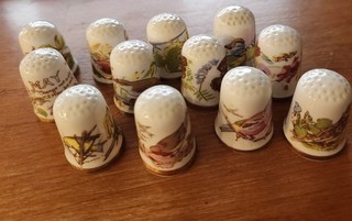 Full Set of Caverswall Country Diary of an Edwardian Lady Thimbles