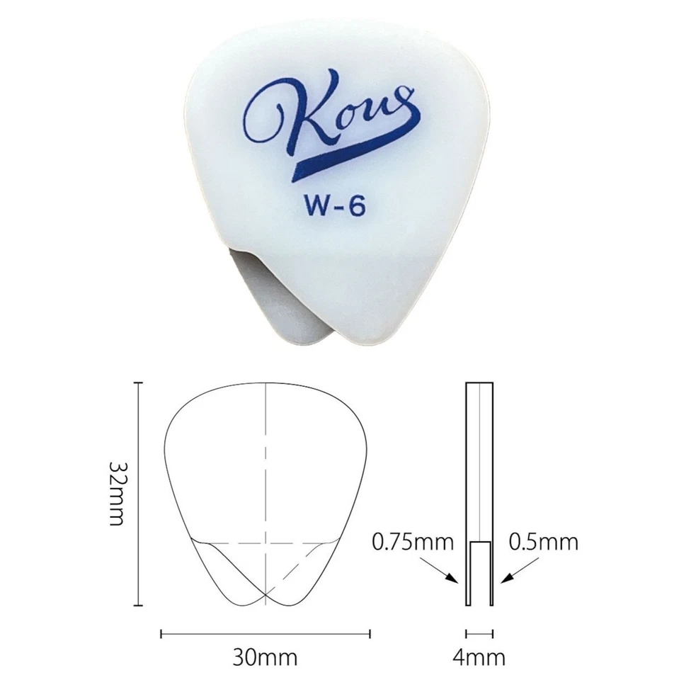 Kous W-6Two-layer Structure Guitar Pick Craftsman White Music Goods Instrument - Image 2 of 3